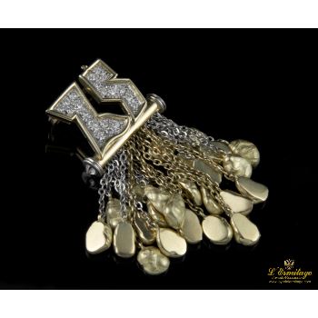 BROCHES / ALFILERES<BR>BROCHE-ALFILER ORO AMARILLO, PEPITAS D... · ref.: (NEI)