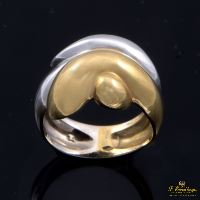 ANILLOS / SORTIJAS<BR>SORTIJA BOMBE EN ORO BLANCO Y AMARILLO