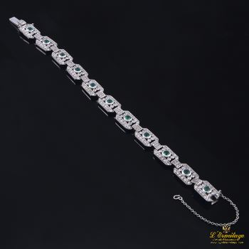 PULSERAS<BR>PULSERA ART-DECO ORO BLANCO DIAMANTES ... · ref.: (NMRX)