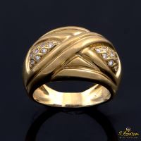 ANILLOS / SORTIJAS<BR>SORTIJA ORO AMARILLO Y DIAMANTES