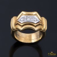 ANILLOS / SORTIJAS<BR>SORTIJA ORO AMARILLO Y DIAMANTES