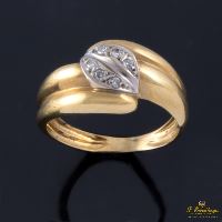 ANILLOS / SORTIJAS<BR>SORTIJA ANTIGUA ORO AMARILLO Y DIAMANT...