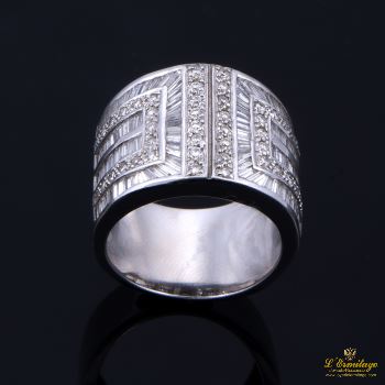 ANILLOS / SORTIJAS<BR>SORTIJA ORO BLANCO Y DIAMANTES BRAZO A... · ref.: (ACRA)