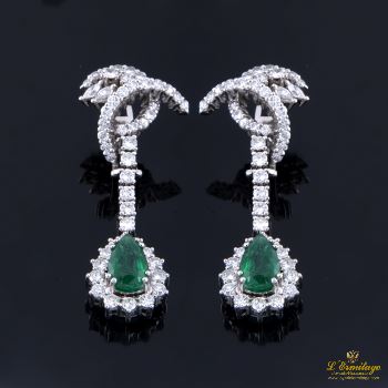 PENDIENTES<BR>PENDIENTES COLGANTES ORO BLANCO DIAMAN... · ref.: (NIMX) 