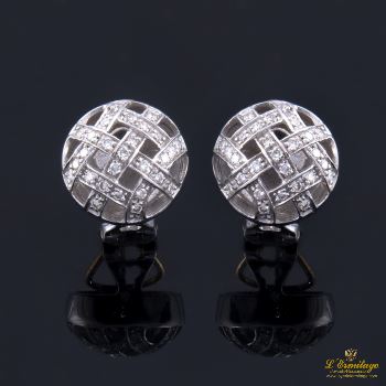 PENDIENTES<BR>PENDIENTES ORO BLANCO Y DIAMANTES. · ref.: (SRL) 