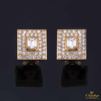 PENDIENTES<BR>PENDIENTES EN ORO AMARILLO CON DIAMANT... · ref.: (AOM) 