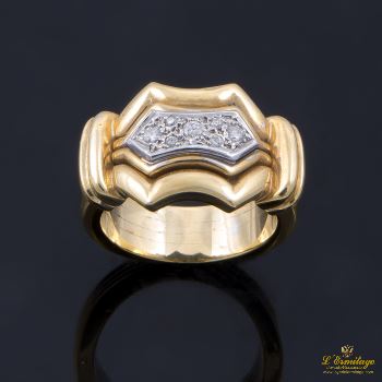 ANILLOS / SORTIJAS<BR>SORTIJA ANTIGUA ORO AMARILLO Y DIAMANT... · ref.: (CRA)