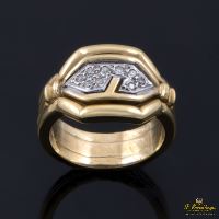 ANILLOS / SORTIJAS<BR>SORTIJA ANTIGUA ORO AMARILLO Y DIAMANT...