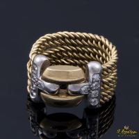 ANILLOS / SORTIJAS<BR>SORTIJA ORO AMARILLO Y DIAMANTES