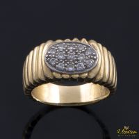 ANILLOS / SORTIJAS<BR>SORTIJA ANTIGUA ORO AMARILLO Y CUAJADO...