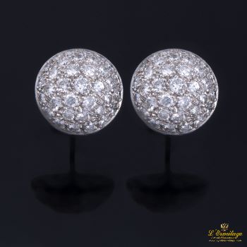 PENDIENTES<BR>PENDIENTES MEDIA BOLA ORO BLANCO CON C... · ref.: (NXCA)