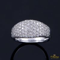 ANILLOS / SORTIJAS<BR>ANILLO ORO BLANCO Y PAVÉ DE DIAMANTES.