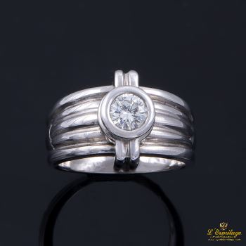 ANILLOS / SORTIJAS<BR>SORTIJA SOLITARIO ORO BLANCO · ref.: 