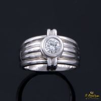 ANILLOS / SORTIJAS<BR>SORTIJA SOLITARIO ORO BLANCO