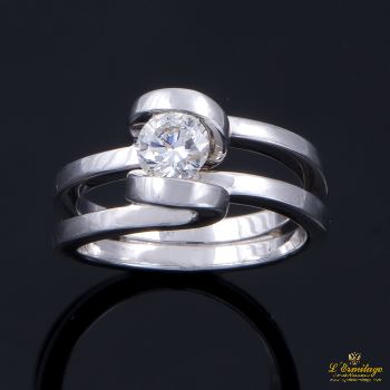 ANILLOS / SORTIJAS<BR>SORTIJA SOLITARIO ORO BLANCO COLOR G, ... · ref.: PRESENTA CERTIFICADO...