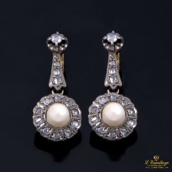 PENDIENTES<BR>PENDIENTES COLGANTES ANTIGUOS EN ORO A... · ref.: (RSN)