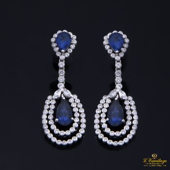 PENDIENTES<BR>PENDIENTES COLGANTES ORO BLANCO ZAFIRO... · ref.: (AXSM)
