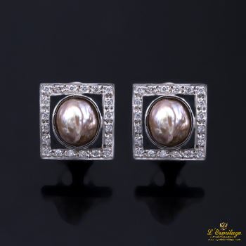 PENDIENTES<BR>PENDIENTES ORO BLANCO PERLAS NEGRAS Y ... · ref.: (AMX)