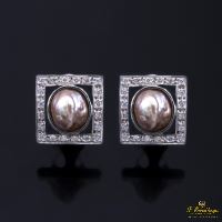 PENDIENTES<BR>PENDIENTES ORO BLANCO PERLAS NEGRAS Y ...