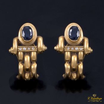 PENDIENTES<BR>PENDIENTES ANTIGUOS EN ORO AMARILLO CO... · ref.: (RM) 