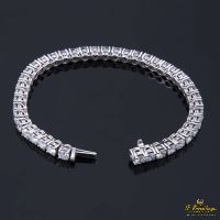 Pulsera riviere oro blanco y diamantes.