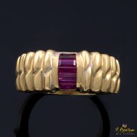 ANILLOS / SORTIJAS<BR>SORTIJA ORO AMARILLO Y RUBÍES