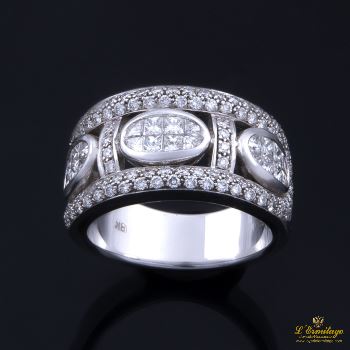 ANILLOS / SORTIJAS<BR>SORTIJA ORO BLANCO Y DIAMANTES. · ref.: (AMOC)