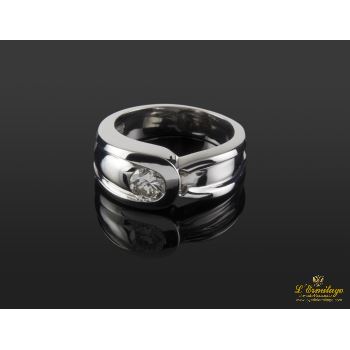 ANILLOS / SORTIJAS<BR>SORTIJA SOLITARIO ORO BLANCO. · ref.: (NCEC)