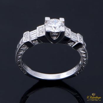 ANILLOS / SORTIJAS<BR>SORTIJA ORO BLANCO Y DIAMANTES COLOR G... · ref.: PRESENTA CERTIFICADO...