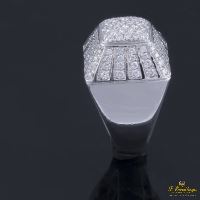 Sortija oro blanco y pavé de diamantes