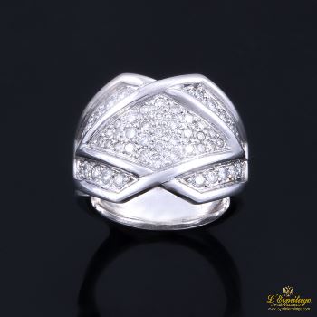 ANILLOS / SORTIJAS<BR>SORTIJA ORO BLANCO CON PAVÉ DE DIAMANT... · ref.: (AXM)