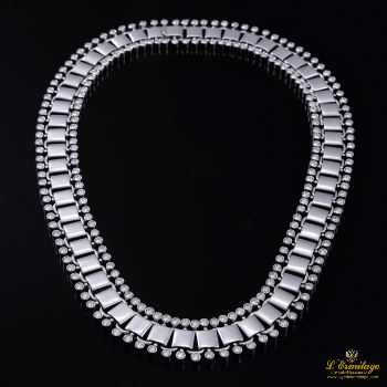 COLLARES<BR>GARGANTILLA ORO BLANCO Y DIAMANTES.