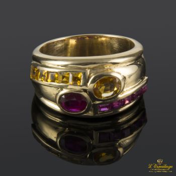 ANILLOS / SORTIJAS<BR>SORTIJA REALIZADA EN ORO AMARILLO Y MO... · ref.: ES