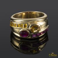 ANILLOS / SORTIJAS<BR>SORTIJA REALIZADA EN ORO AMARILLO Y MO...