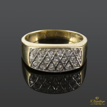 ANILLOS / SORTIJAS<BR>SORTIJA ARLEQUINADA REALIZADA EN ORO A... · ref.: NMC