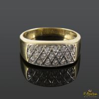 ANILLOS / SORTIJAS<BR>SORTIJA ARLEQUINADA REALIZADA EN ORO A...