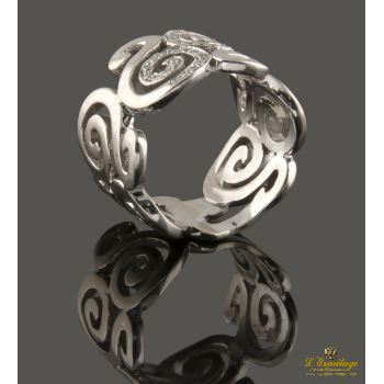 ANILLOS / SORTIJAS<BR>SORTIJA CON ROLEOS REAIZADA EN ORO BLA... · ref.: CSA