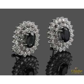 PENDIENTES<BR>PENDIENTES EN ORO BLANCO CON ZAFIROS Y... · ref.: NCXM