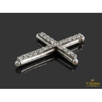 COLGANTES<BR>COLGANTE EN CRUZ REALIZADO EN ORO BLAN... · ref.: LMX