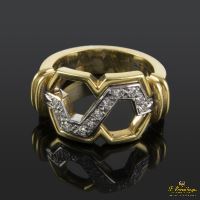 ANILLOS / SORTIJAS<BR>SORTIJA REALIZADA EN ORO AMARILLO Y OR...