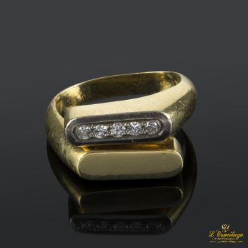 ANILLOS / SORTIJAS<BR>SORTIJA EN ORO AMARILLO Y ORO BLANCO C... · ref.: NEM