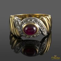 ANILLOS / SORTIJAS<BR>SORTIJA EN ORO AMARILLO Y ORO BLANCO C...