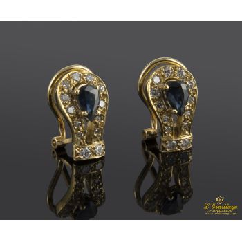 PENDIENTES<BR>PENDIENTES EN ORO AMARILLO CON ZAFIROS... · ref.: REO