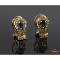 PENDIENTES<BR>PENDIENTES EN ORO AMARILLO CON ZAFIROS...