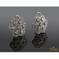 PENDIENTES<BR>PENDIENTES EN ORO BLANCO CON BRILLANTE...