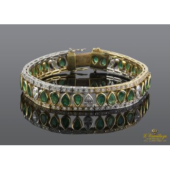 PULSERAS<BR>PULSERA ART-DECO ESMERALDAS TALLA PERA... · ref.: (AMXM)