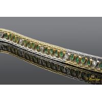 Pulsera art-deco esmeraldas talla pera y diamantes.