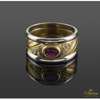 ANILLOS / SORTIJAS<BR>SORTIJA ORO AMARILLO ORO BLANCO RUBÍ C...