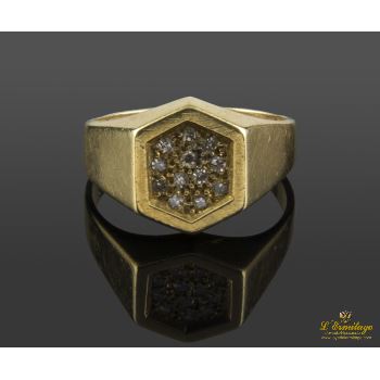 ANILLOS / SORTIJAS<BR>SORTIJA ANTIGUA ORO AMARILLO Y DIAMANT... · ref.: (OA)