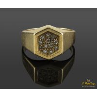 ANILLOS / SORTIJAS<BR>SORTIJA ANTIGUA ORO AMARILLO Y DIAMANT...